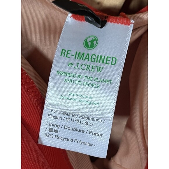 J.CREW Reimagined Women’s Swimsuit One Piece Size 22 Red Ruched NWT - Picture 6 of 9